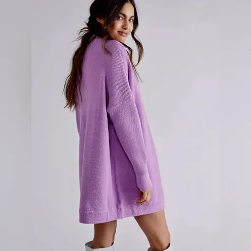 Free People  Ottoman Oversized Slouchy Sweater Cowl Neck Purple Women’s Large