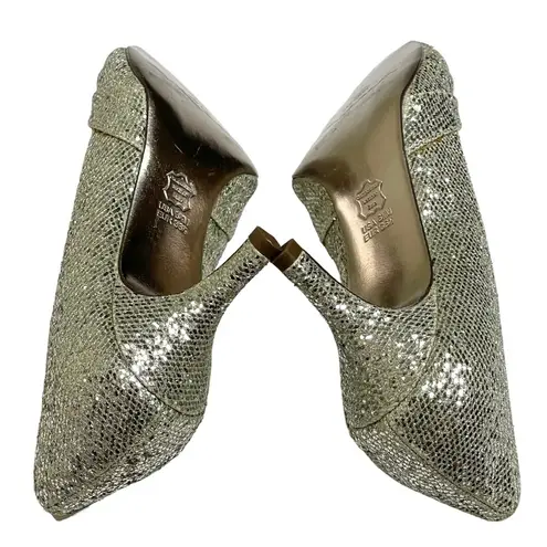 Nina new 𖦹 Sparkly Glittery Peep Toe Kitten Heels 𖦹 Champagne Gold 𖦹 6.5M 𖦹