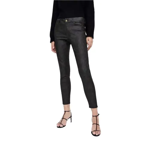 ZARA  Z1975 Snakeskin Printed Denim Jeans Pants Waxed Finish 4 X‎ 26