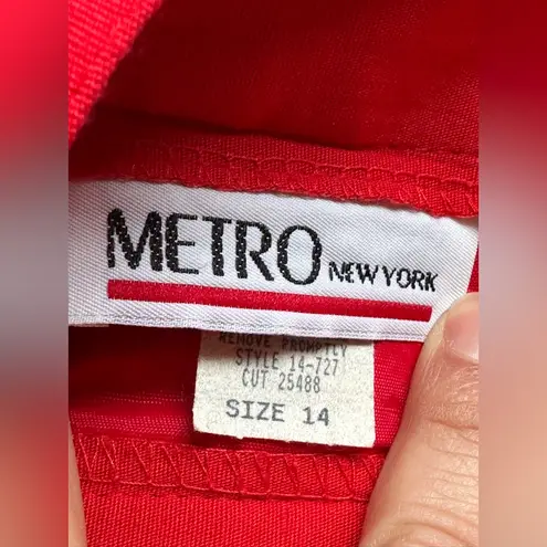 METRO NEW YORK Red Vintage 1990’s Front Layered Belted Skirt Sz 14.
