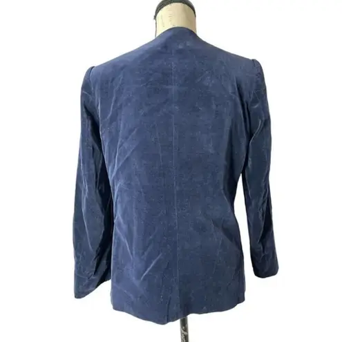 Nordstrom Vintage‎  Town Square Size 8 Velvet Velour Blazer Jacket Victorian Blue