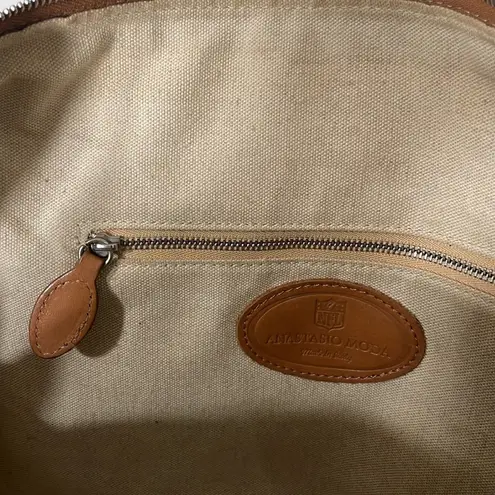 Moda Anastasia NFL Chargers Logo Blue With Brown Leather Annabella Satchel