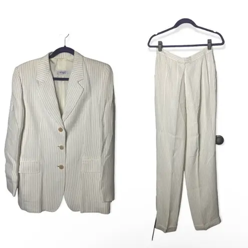 Missoni Donna SZ 10 white pinstriped suit set