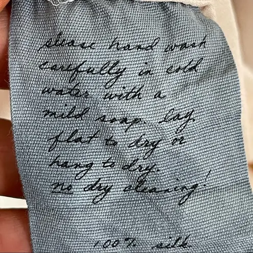 Raquel Allegra 100% Silk Blouse Tie Dye Ink Blot Size 1 Made in LA Nude Neutral