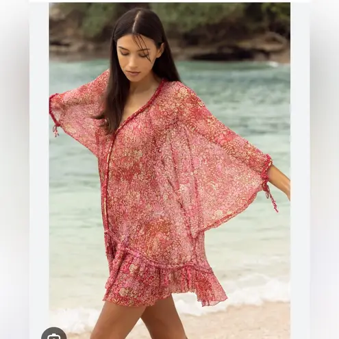 Poupette St. Barth Silk Poncho Nava Cover Up OS