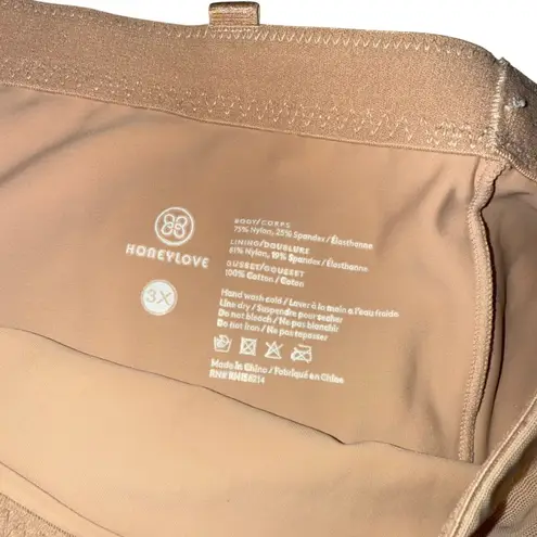 HONEYLOVE Superpower Short Womens 3X Nude Beige Shapewear All Over Sculpt Tan