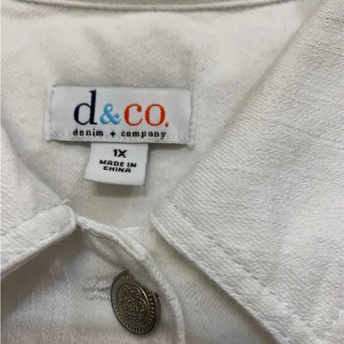 Denim & Company White Demin Jacket 1171 Size 1X