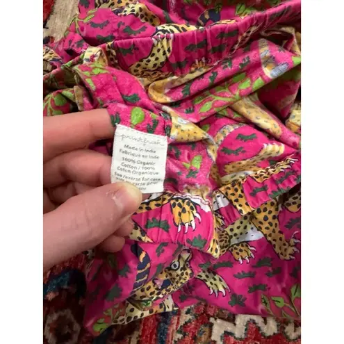 Pink City Prints Block Print Pajama Pants Size 1 Small Leopard Floral Cotton