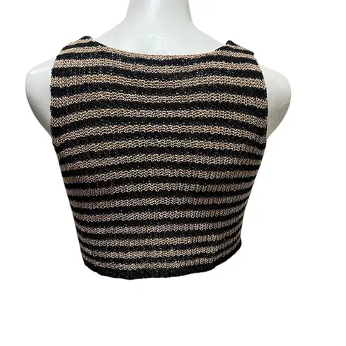Nectar Clothing Womens Stripe Knit Sweater Vest Multicolor Size M Cropped