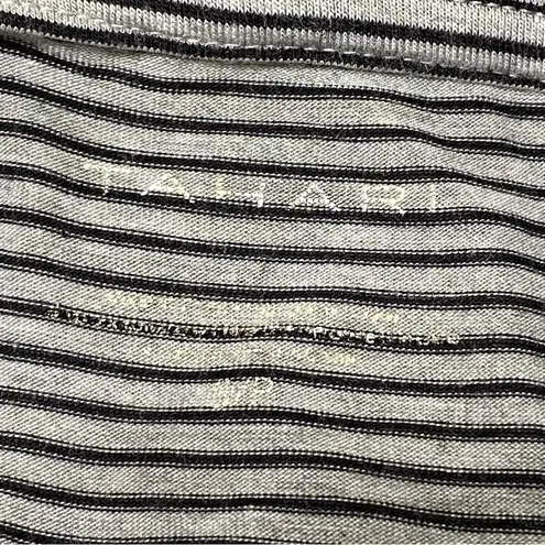 Tahari  Gray Black Striped Stretch Turtleneck Shirt Size Small