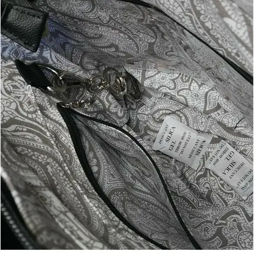 BELLA RUSSO: Black Quilted Purse Faux Leather Handbag Shoulder Bag Tote Tassels