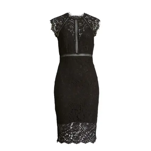 Bardot Lace Panel Midi Dress In Black Size XS NWT