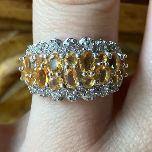 Natural Fire Opal Sterling Silver Ring Size 6