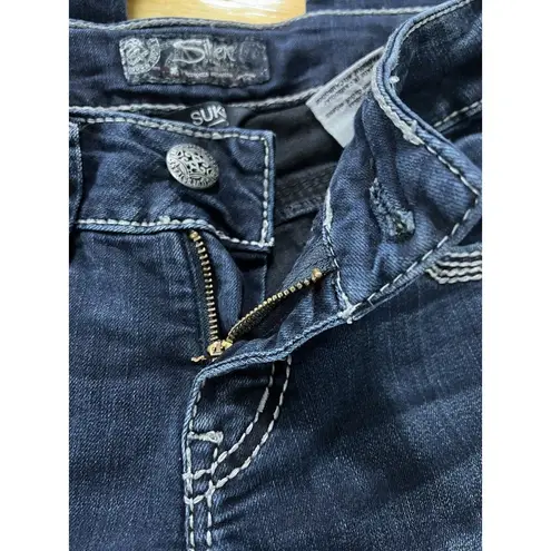 Silver Jeans Suki Capri Denim Cropped Jeans Size W26 Stretch Preppy City Party