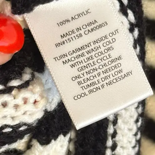 525 America Shopbop  Raya Polo Sweaterdress Striped Knit Size S Black Cream