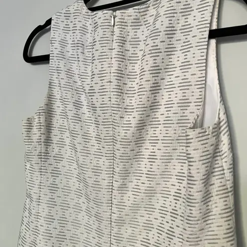 Theory White Gray Sleeveless Shift Dress Work Business West