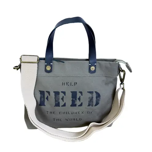 Feed Market Bag Olive Black Leather Handles Strap 9x11.5 Tote Purse Brass Buckle Green