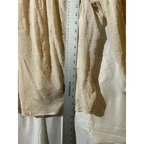 Vine & Love NWT Lace Up Back Blouse M Floral Embroidery Long Sleeve Cottage