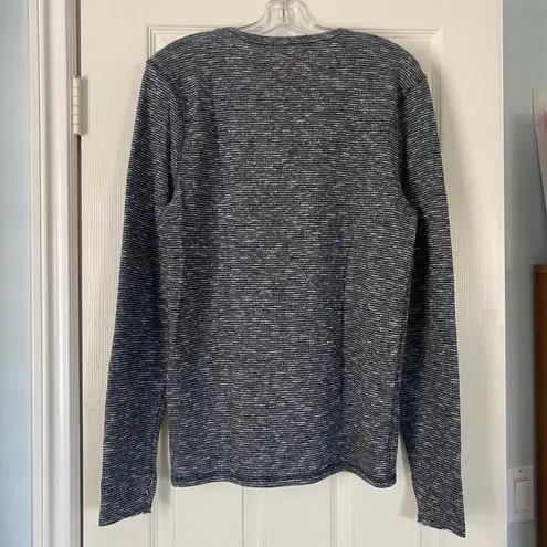 Joe's Jeans Long Sleeve Grey White Terry Knit Long Sleeve Tee / Sweatshirt size S