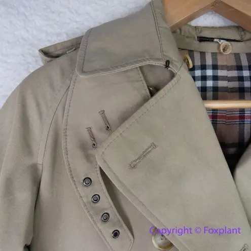 Vintage Charles Klein *flawed" womens trench coat double breasted, size 6 Brown