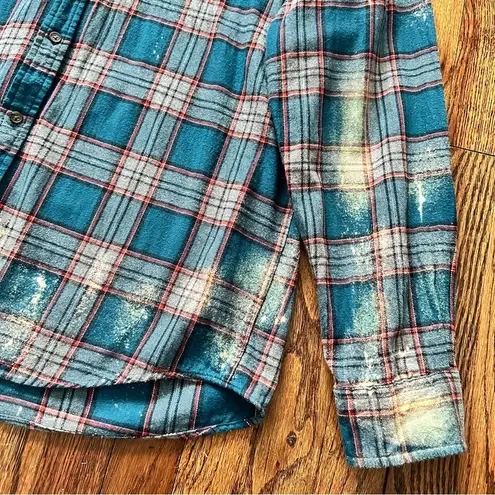 Handmade Custom Shawn Mendes Bleached Flannel Patch Back Unisex Medium / Large