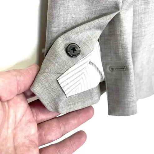 MM.LaFleur Oliver Women’s Light Gray Open front Peak Lapel Blazer