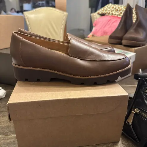 Vionic Women's Kensley Wedge Loafer Brown Size 9.5 Slip-on Shoes Business Formal