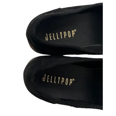 Jellypop Womens  Paris Chunky Loafers Black Faux Suede Shoes Size 9.5 Wide