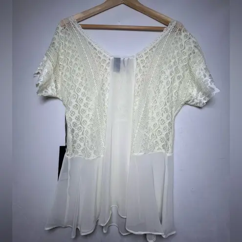 BKE Boutique NEW Women’s Sheer Lace Boho Hippie Fairy Romantic Top Size Large