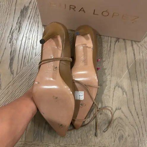 🌼Pura López heels Tan Size 10