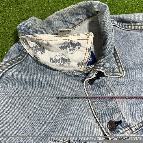 Hard Rock Cafe Vintage Denim Jacket LG Las Vegas Casino 80s 90s Jean Jacket EUC