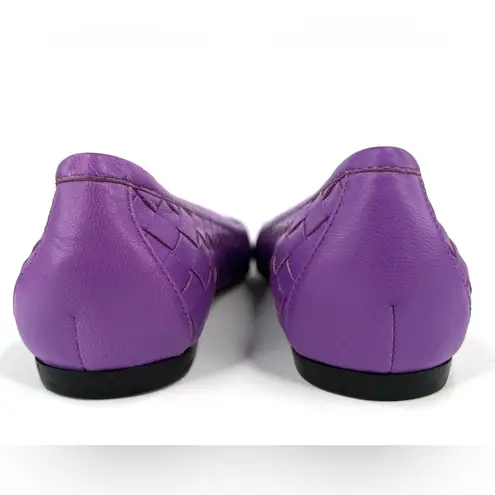 Bottega Veneta Intrecciato Woven Purple Leather Ballet Ballerina Flats EU 35