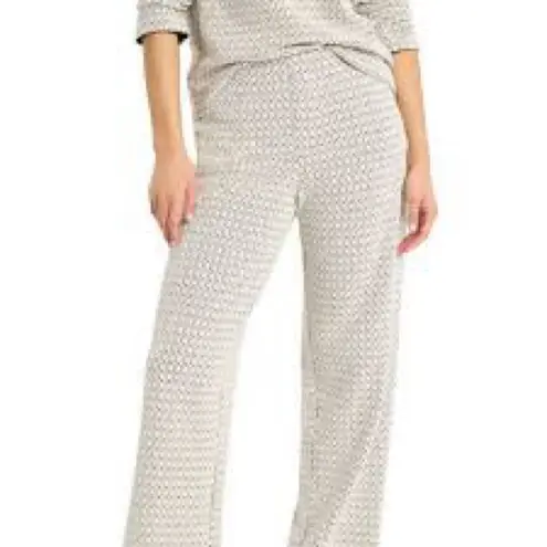 Nic+Zoe  Cream Subtle Swirl Knit Lenox Wide Leg Pants Size Small‎