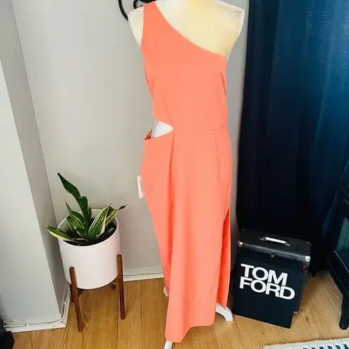 Bardot JENNA ONE SHOULDER CUTOUT DRESS, Size 12 (XXL) ORANGE FIZ, NWT