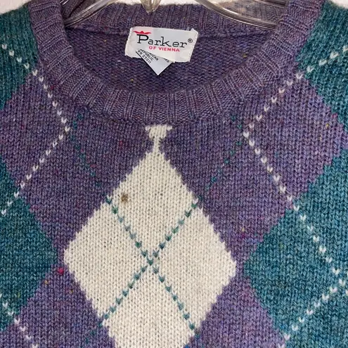 Vintage 70s Argyle Wool Grandpa Golf Sweater unisex preppy sweater Size XL