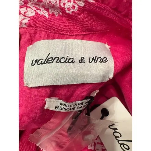 Valencia & Vine Pink Floral Tiered Maxi Dress Sleeveless Boho Bohemian