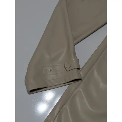 Bailey44 Anthropologie Bailey 44 Vegan Leather Cargo Pants Baggy Cuffed Ankle Cream Tan