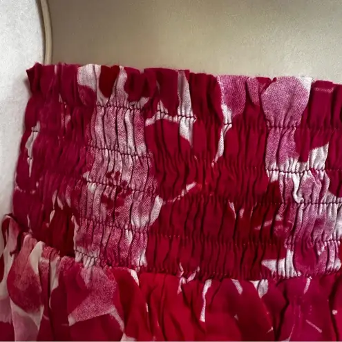 Tiare Hawaii Women's Olivia Skirt Ruffled Pink Floral New Smocked Waist Size XS