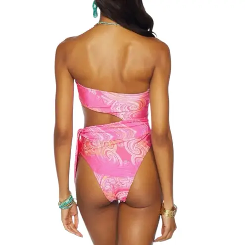 Ramy Brook NWT Seashell Pink Strapless Cut Out One Piece Bathing Suit Size Small