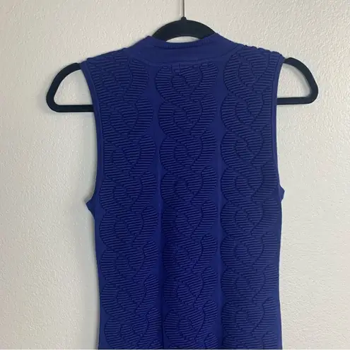 Karen Millen Blue Knit Bodycon Cable Knit Design Dress XS