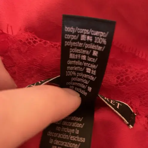 Victoria's Secret Victoria’s Secret Satin Lace Spaghetti Strap Lingerie Top Sz S Red Sexy Tank