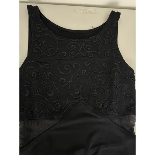 All that jazz Vintage 90s Black Beaded Embellished Mesh Cut-Out Long Maxi Dress