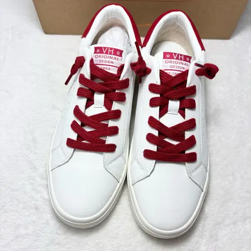 VINTAGE HAVANA Women's Original Perforated Lace Up Sneaker Red and White size 10