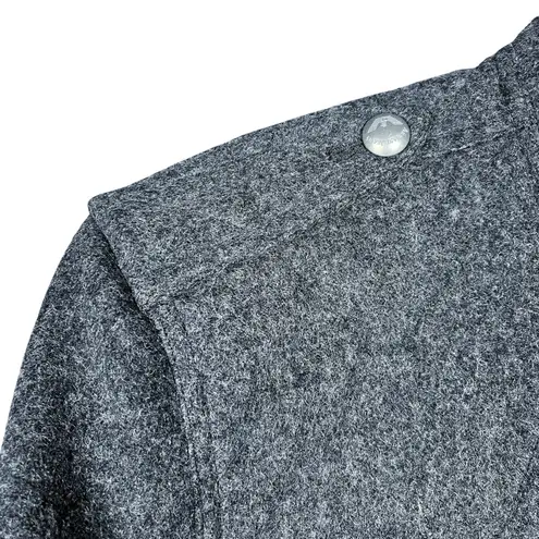 Vintage Armani Jeans Military Jacket Women’s Medium Gray Wool Blend Slim Fit