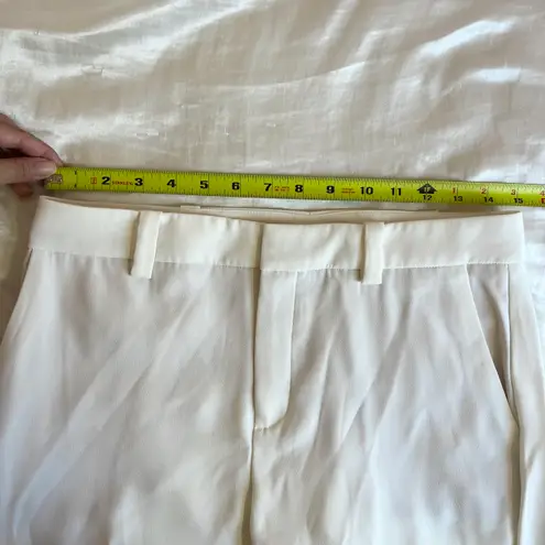 Mango NWOT  Solid White High Rise Trousers Cropped Dress Pants Size Small