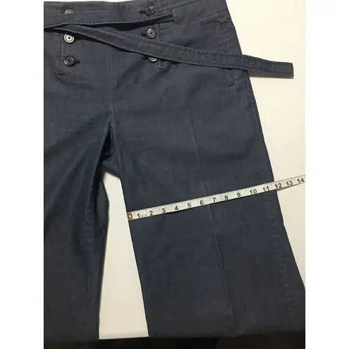 Liz Claiborne Women  Denim Jeans Pants Wide Legs Button Fly Tie Knot Belt Sz 14