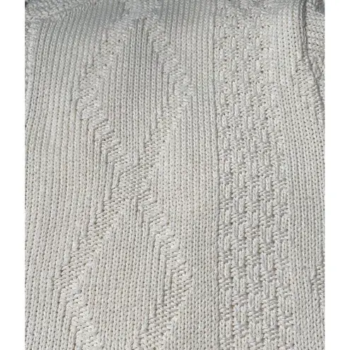 Binghamton Knitting Co. Women's Medium Cream Cardigan Sweater Chunky Knit Button White