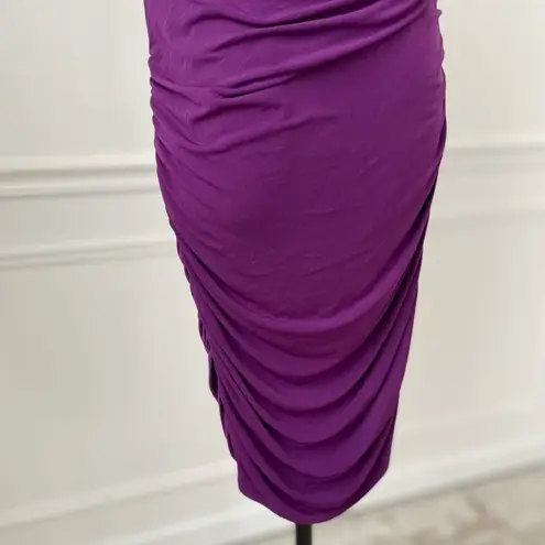 Laundry by Design NWT Ruched Stretchy Sheath Dress Sequins Ambrosia Plum 12