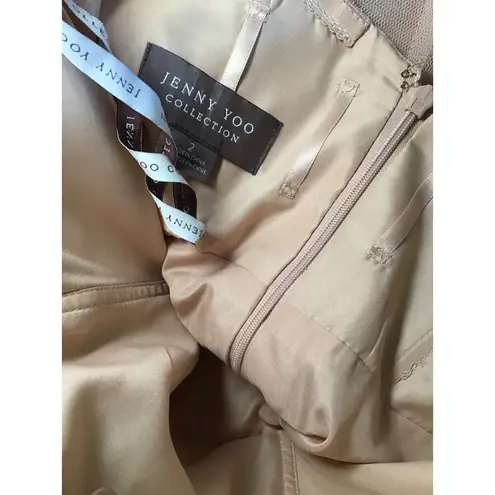 Jenny Yoo Juliette Lace/ Chiffon Gown Women Bridesmaid Dress SZ. 2 Blush flaws Pink