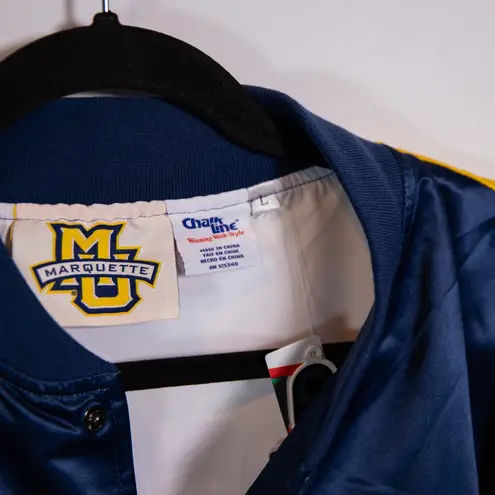 NEW Chalk Line Marquette University Golden Eagles Graphic Print Satin Jacket L